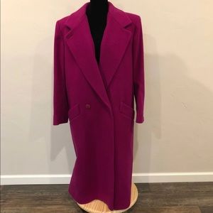 London fog trench wool coat purple size 14
